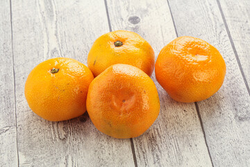 Fresh ripe juicy yellow mandarin