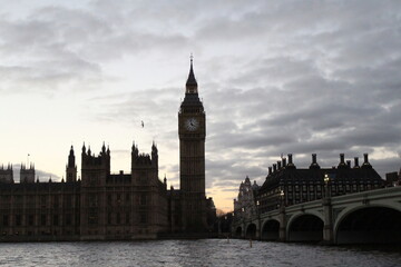 Obraz na płótnie Canvas Big Ben and Westminster Bridge by night, London, UK