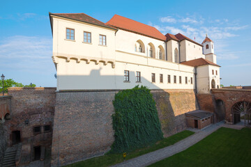 Fototapeta na wymiar Spielberg Castle close-up on a sunny April morning. Brno, Czech Republic