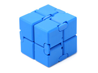 Closeup infinity cube on white background