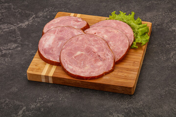Slices of pork meat ham