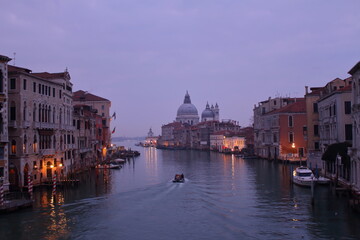 Naklejka premium Santa Maria Della Salute, Church of Health in dusk twilight at Grand Canal Grande Venice Italy