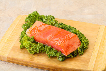 Salmon fillet slice for cooking