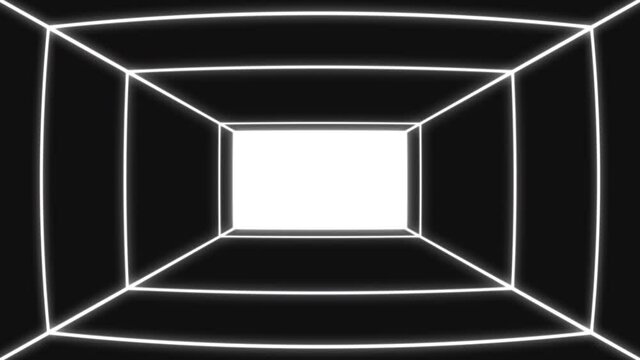 4K Black And White Rectangular Square Infinity Zoom Loop Animation
