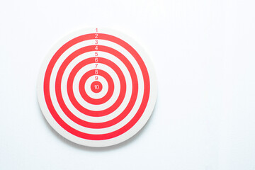 dartboard with arrow. creative concept idea for success with focus point on target to the winner in...
