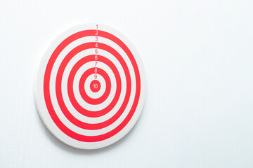 dartboard with arrow. creative concept idea for success with focus point on target to the winner in...