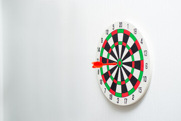dartboard with arrow. creative concept idea for success with focus point on target to the winner in business with strategy management aim to leadership.