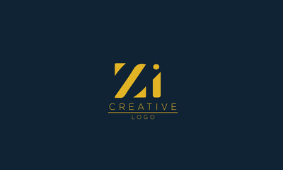 ZI is a creative logo with golden color and blue background.