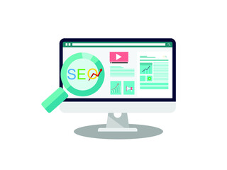 SEO Search Engine Optimization, Concept for the best promoting ranking traffic on website, optimizing your website to rank in search engines or SEO on computer screen,