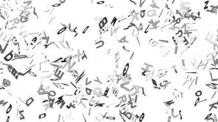 Fototapeta na wymiar White alphabets on white background. 3D abstract illustration for background.