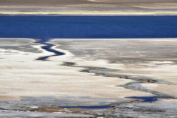 Closeup of the salt flats in Antofagasta, Chile