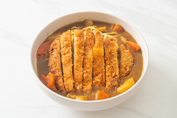 curry ramen noodles with tonkatsu fried pork cutlet