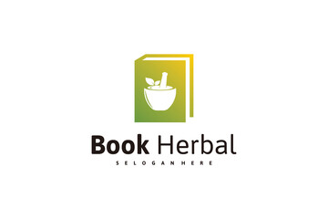 book logo design inspiration with herbal logo design.