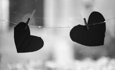 paper hearts on a string