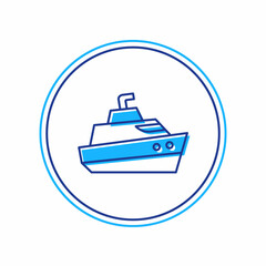 Filled outline Speedboat icon isolated on white background. Vector