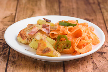 ジャーマンポテトとパスタランチ