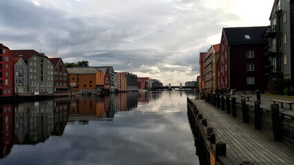 travel destinations and famous places view in trondheim city