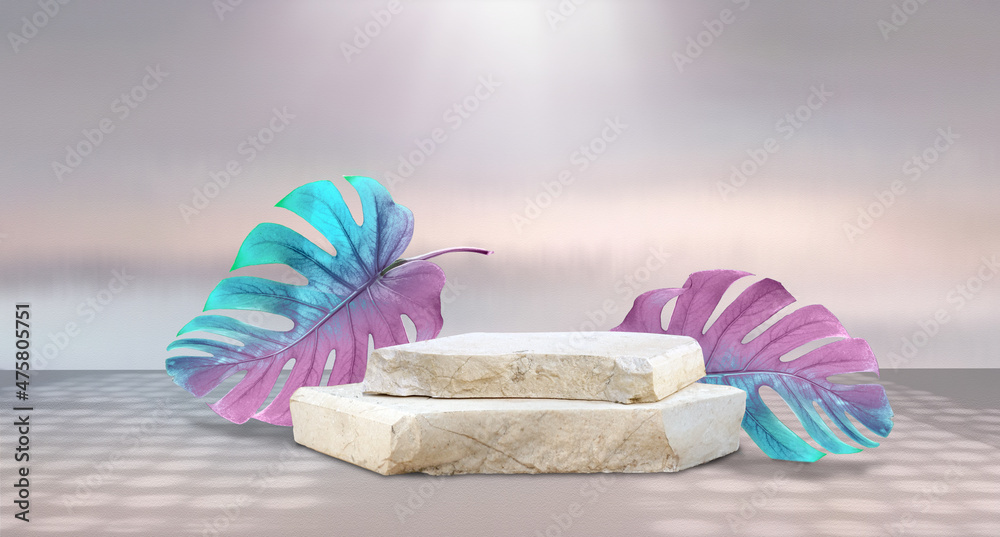 Aufkleber original creative template for spa product presentation in form of composition of stone or marble sl