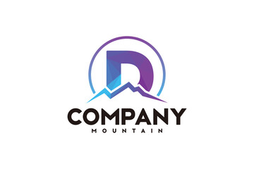 logo D ,initial design inspiration with mountain logo