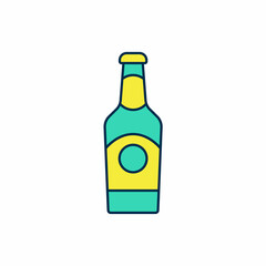 Filled outline Beer bottle icon isolated on white background. Vector