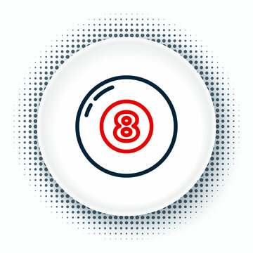 recommend clip art: Line Billiard pool snooker ball icon isolated on white background. Colorful outline concept. Vector