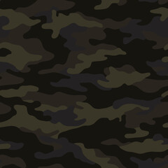 Full seamless military camouflage dark texture skin pattern vector for textile. Usable for Jacket Pants Shirt and Shorts. Dirty army camo masking design for hunting fabric print and wallpaper.