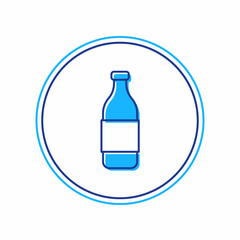 Filled outline Bottle of wine icon isolated on white background. Vector