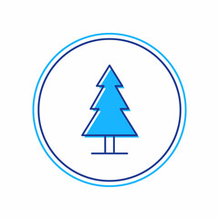 Obraz premium Filled outline Tree icon isolated on white background. Forest symbol. Vector
