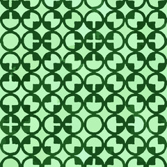 Full seamless green geometric texture pattern for decor and textile fabric printing. Multipurpose circle model design for fashion and home design.