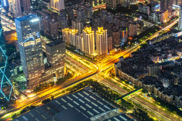 Night view of Shenzhen city, Guangdong Province, China