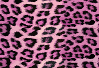 Full seamless leopard cheetah animal skin pattern. Ornamental Pink Design for women textile fabric printing. Suitable for trendy fashion use.