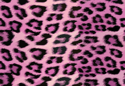Full seamless leopard cheetah animal skin pattern. Ornamental Pink Design for women textile fabric printing. Suitable for trendy fashion use.