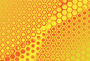 Abstract Orange and Yellow Gradient Hexagon Pattern Background - 475807787