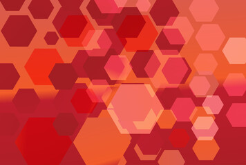 Red and Orange Gradient Hexagon Shape Background