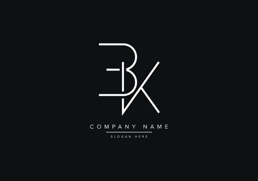 Initial Alphabet letter Logo icon BK or KB