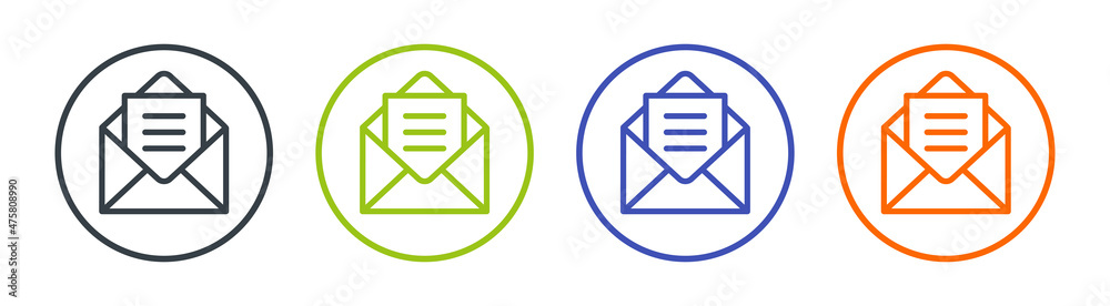 Poster mail icon set. email icon vector. e-mail icon. envelope symbol