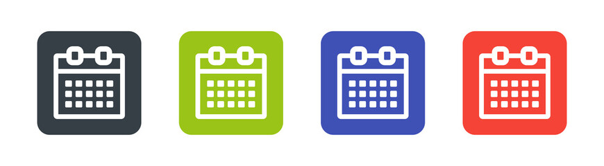 Calendar icons set. Schedule appointment symbol. Agenda vector icon.