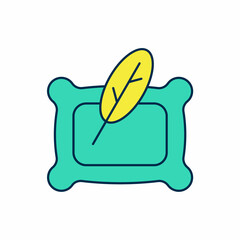 Filled outline Rectangular pillow icon isolated on white background. Cushion sign. Orthopedic pillow. Vector