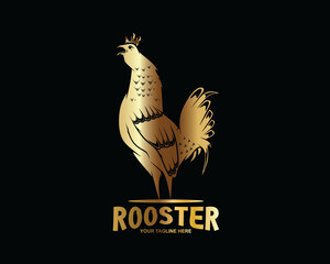 Fototapeta na wymiar rooster logo with gold color