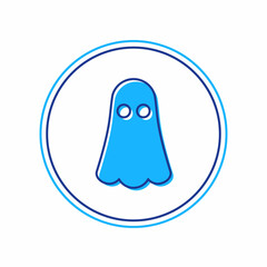 Filled outline Ghost icon isolated on white background. Happy Halloween party. Vector