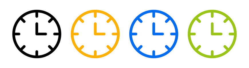Round wall clock icon vector illustration. Timer symbol