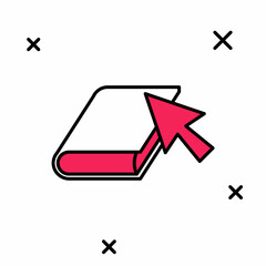 Filled outline Online book icon isolated on white background. Internet education concept, e-learning resources, distant online courses. Vector