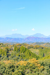 秋の岡城跡から見た景色　大分県竹田市　Scenery seen from the ruins of Oka Castle in autumn.  Ooita-ken Takeda city
