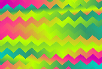 Blue Pink and Green Abstract Gradient Chevron Pattern Background