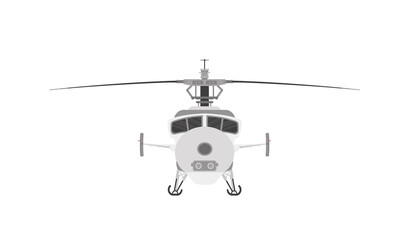 Helicopter with chassis and blades. Vector illustration eps 10 isolated on white background