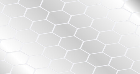 Naklejka premium Abstract white, and grey geometric hexagon background. Futuristic technology digital hi tech concept background