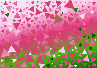 Abstract Pink and Green Gradient Geometric Triangle Background