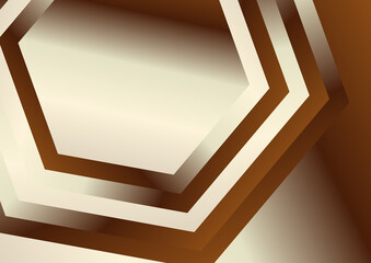 Brown Gradient Concentric Hexagon Background