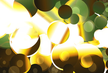 Green Yellow and Brown Gradient Circles Background Vector