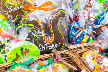 Fototapeta na wymiar Cake and Biscuit Stall at a Traditional Christmas Market.